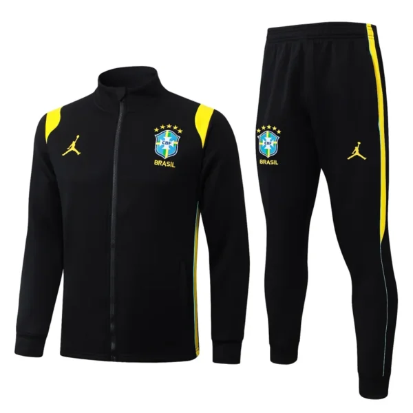 Brazil 2026/27 Black Jacket Tracksuit - Front View | KFCOOL