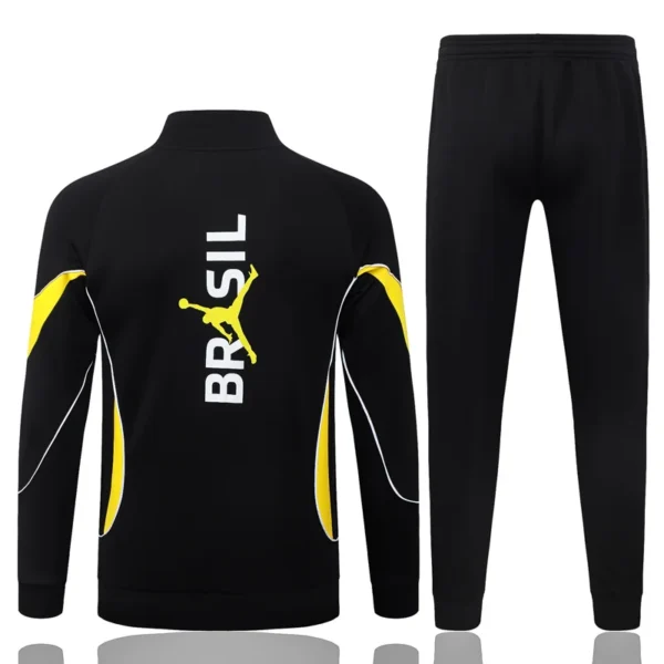 Brazil 2026/27 Black Yellow Jacket Tracksuit - Back View | KFCOOL