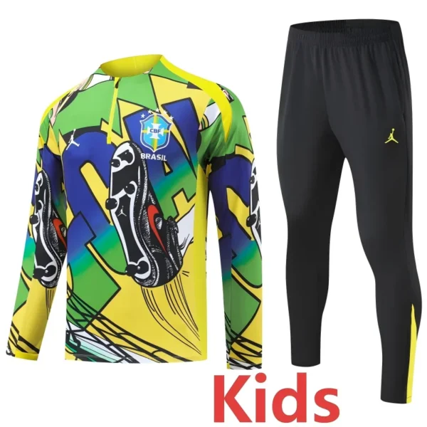 Brazil 2026/27 Kids Half Pull Tracksuit - Front View - KFCool – Football Jerseys & Soccer Kits Store Brazil 2026/27 Kids Half Pull Tracksuit - Front View | KFCOOL
