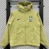 Brazil 2026/27 Yellow Green Outdoor Jacket - Front View | KFCOOL