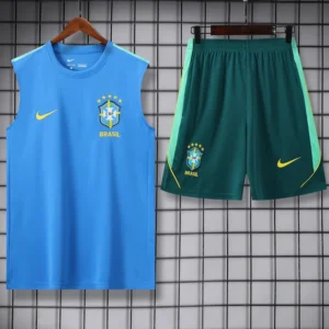 Brazil 2026/27 Sky Blue Sleeveless Shorts - Front View | KFCOOL