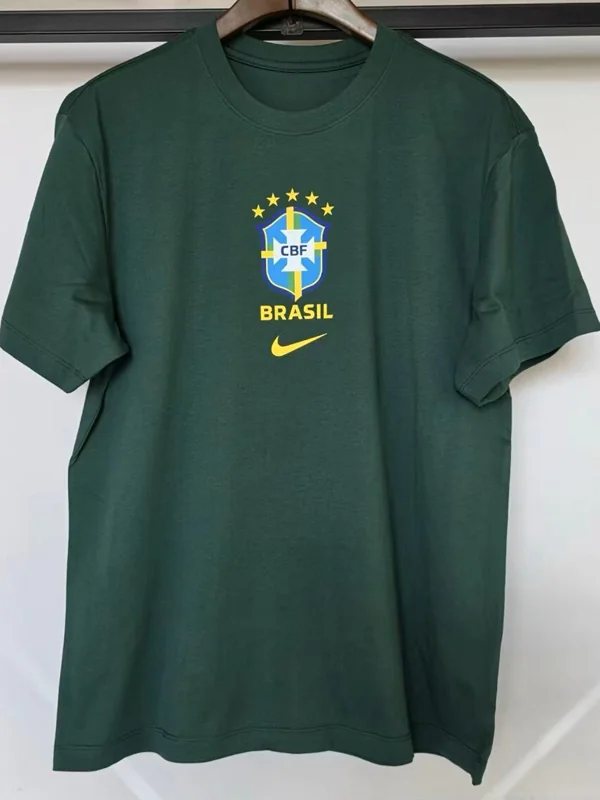 Brazil 2026/27 Dark Green T-Shirt - Front View | KFCOOL