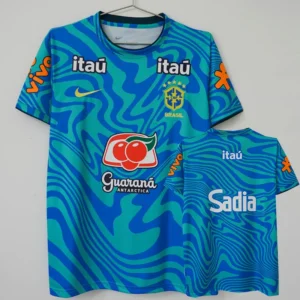 Brazil 2026/27 Blue Green Training Shirt - Front View | KFCOOL