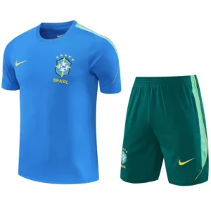 Brazil 2026/27 Sky Blue Training Short Suit - Front View | KFCOOL