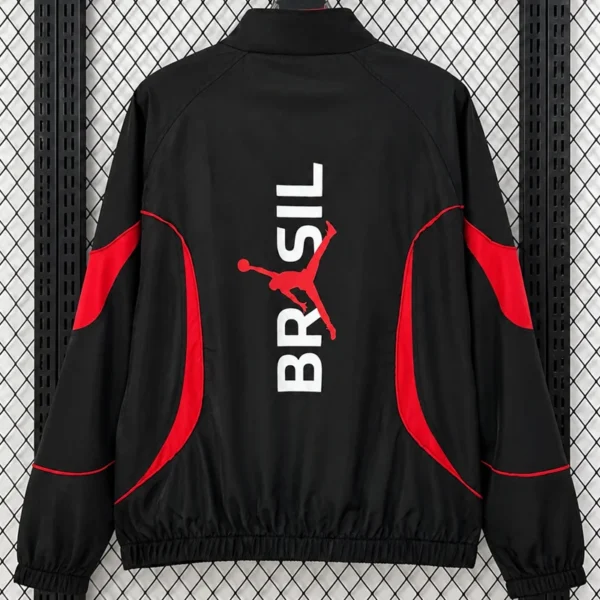 Brazil 2026/27 Black Windbreaker - Back View | KFCOOL