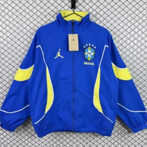 Brazil 2026/27 Blue Windbreaker - Front View Brazil 2026/27 Blue Windbreaker - Front View | KFCOOL