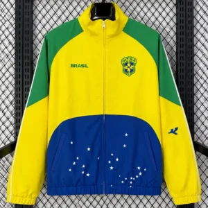 Brazil 2026/27 Yellow Windbreaker - Front View Brazil 2026/27 Yellow Windbreaker - Front View | KFCOOL