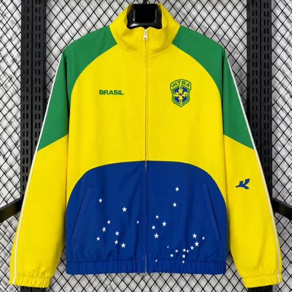 Brazil 2026/27 Yellow Windbreaker - Front View | KFCOOL