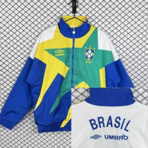 Brazil 1993/94 Retro Blue White Windbreaker - Front View Brazil 1993/94 Retro Blue White Windbreaker - Front View | KFCOOL
