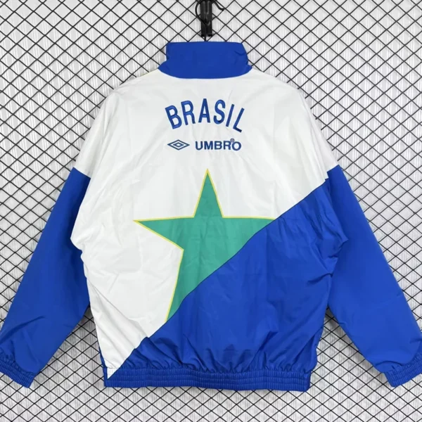 Brazil 1993/94 Retro Blue White Windbreaker - Back View - KFCool – Football Jerseys & Soccer Kits Store Brazil 1993/94 Retro Blue White Windbreaker - Back View | KFCOOL