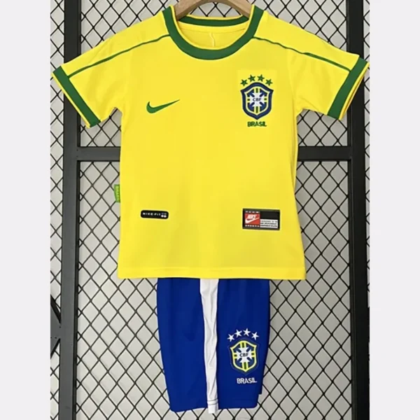 Brazil 1998/99 Retro Home Kids Kit Fan Version - Front View | KFCOOL