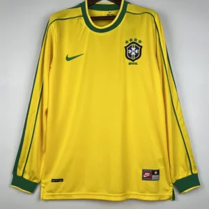 Brazil 1998/99 Retro Home Long Sleeve Jersey Fan Version - Front View Brazil 1998/99 Retro Home Long Sleeve Jersey Fan Version - Front View | KFCOOL