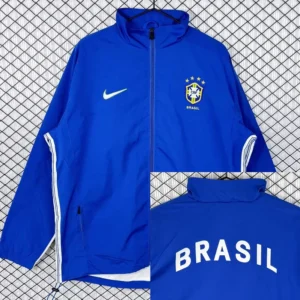 Brazil 1998/99 Retro Blue Windbreaker - Front View Brazil 1998/99 Retro Blue Windbreaker - Front View | KFCOOL
