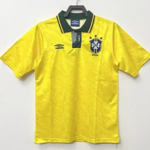 Brazil 1991/93 Retro Home Jersey Fan Version - Front View | KFCOOL
