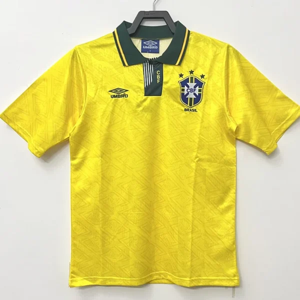 Brazil 1991/93 Retro Home Jersey Fan Version - Front View Brazil 1991/93 Retro Home Jersey Fan Version - Front View | KFCOOL