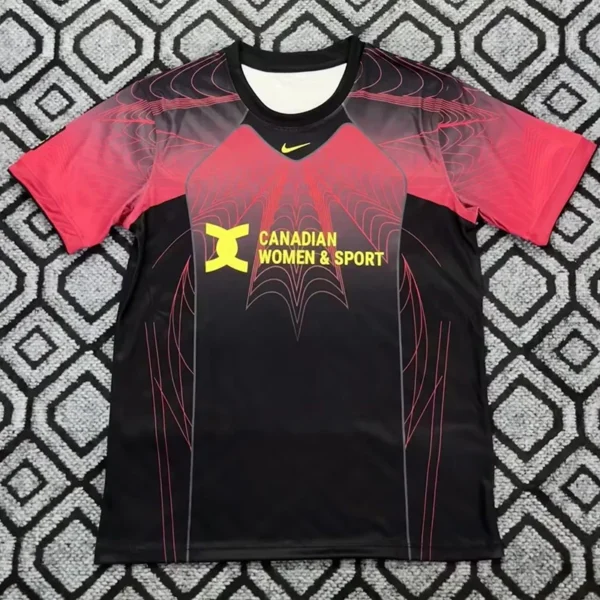 Canada 2026/27 Black Red Training Shirt - Front View Canada 2026/27 Black Red Training Shirt - Front View | KFCOOL