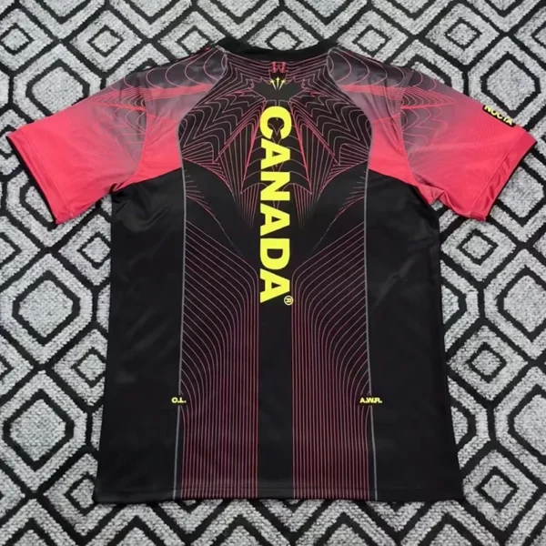 Canada 2026/27 Black Red Training Shirt - Back View Canada 2026/27 Black Red Training Shirt - Back View | KFCOOL