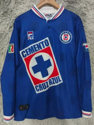 Cruz Azul 1998/99 Retro Home Long Sleeve Jersey Fan Version - Front View | KFCOOL