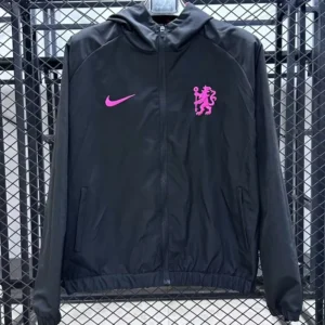 Chelsea 2025/26 Black Windbreaker - Front View Chelsea 2025/26 Black Windbreaker - Front View | KFCOOL