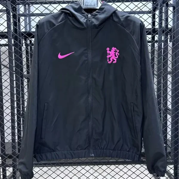 Chelsea 2025/26 Black Windbreaker - Front View - KFCool – Football Jerseys & Soccer Kits Store Chelsea 2025/26 Black Windbreaker - Front View | KFCOOL
