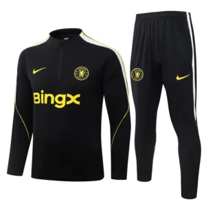 Chelsea 2026/27 Black Half Pull Tracksuit - Front View Chelsea 2026/27 Black Half Pull Tracksuit - Front View | KFCOOL