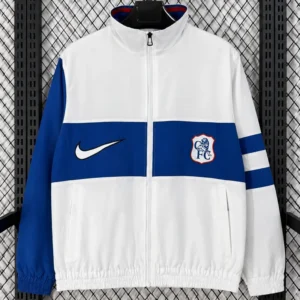 Chelsea 2026/27 White Windbreaker - Front View Chelsea 2026/27 White Windbreaker - Front View | KFCOOL