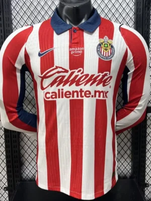 Chivas 2026/27 Home Long Sleeve Jersey Player Version - Front View Chivas 2026/27 Home Long Sleeve Jersey Player Version - Front View | KFCOOL