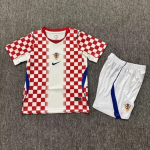 Croatia 2026/27 Home Kids Kit Fan Version - Front View Croatia 2026/27 Home Kids Kit Fan Version - Front View | KFCOOL