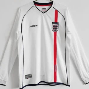 England 2002/03 Retro Home Long Sleeve Jersey Fan Version - Front View | KFCOOL