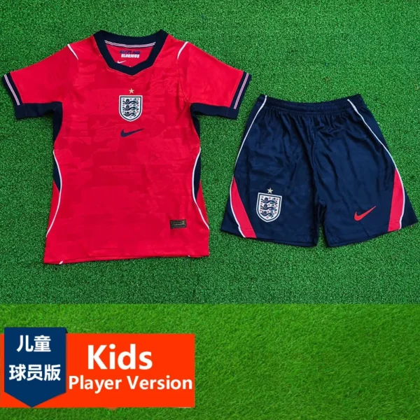 England 2026/27 Away Kids Kit Player Version - Front View | KFCOOL