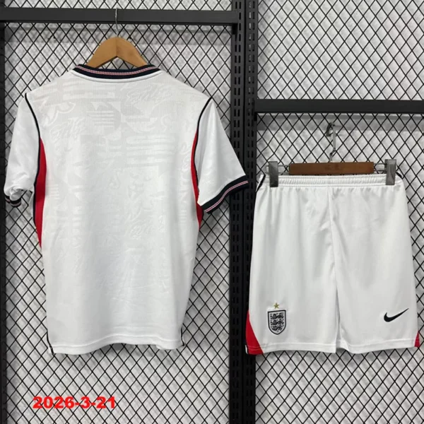 England 2026/27 Home Kids Kit Fan Version - Back View | KFCOOL