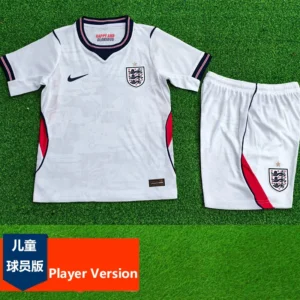 England 2026/27 Home Kids Kit Player Version - Front View | KFCOOL