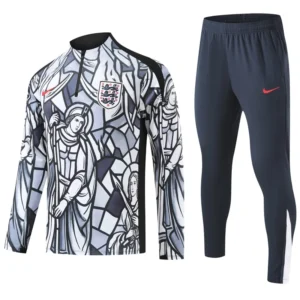 England 2026/27 White Half Pull Tracksuit - Front View England 2026/27 White Half Pull Tracksuit - Front View | KFCOOL