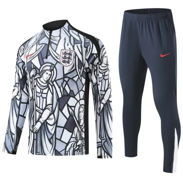 England 2026/27 White Half Pull Tracksuit - Front View | KFCOOL