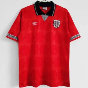 England 1990/91 Retro Away Red Jersey Fan Version - Front View England 1990/91 Retro Away Red Jersey Fan Version - Front View | KFCOOL