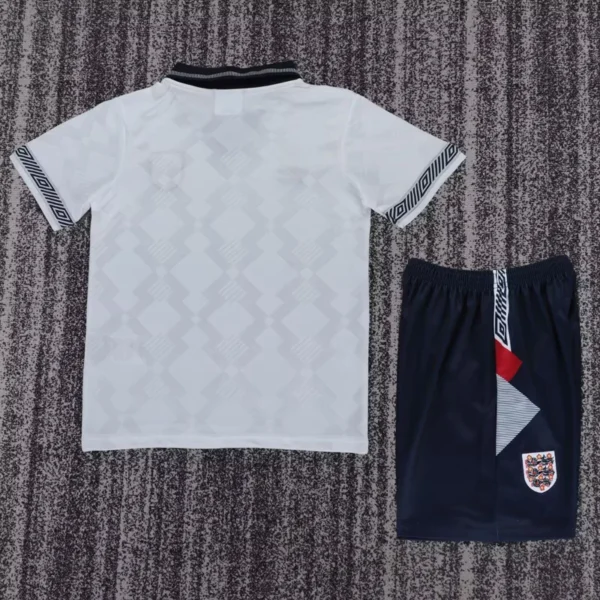England 1990/91 Retro Home Kids Kit Fan Version - Back View | KFCOOL