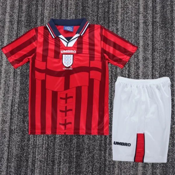 England 1998/99 Retro Away Kids Kit Fan Version - Front View - KFCool – Football Jerseys & Soccer Kits Store England 1998/99 Retro Away Kids Kit Fan Version - Front View | KFCOOL