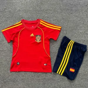 Spain 2008/09 Retro Home Kids Kit Fan Version - Front View Spain 2008/09 Retro Home Kids Kit Fan Version - Front View | KFCOOL