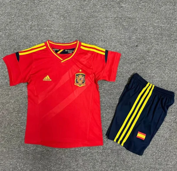 Spain 2012/13 Retro Home Kids Kit Fan Version - Front View | KFCOOL
