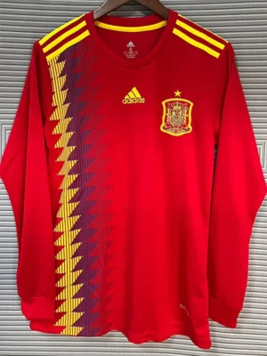 Spain 2018/19 Home Long Sleeve Jersey Fan Version - Front View Spain 2018/19 Home Long Sleeve Jersey Fan Version - Front View | KFCOOL