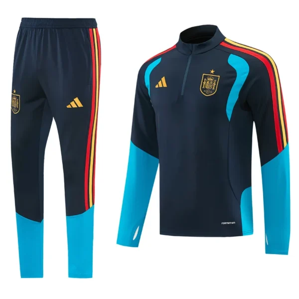Spain 2026/27 Royal Blue Half Pull Tracksuit - Front View - KFCool – Football Jerseys & Soccer Kits Store Spain 2026/27 Royal Blue Half Pull Tracksuit - Front View | KFCOOL