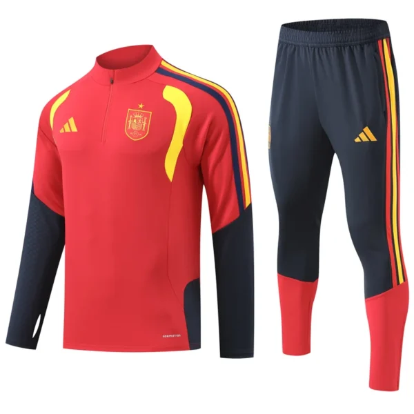 Spain 2026/27 Red Yellow Half Pull Tracksuit - Front View | KFCOOL