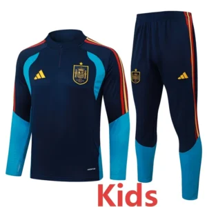 Spain 2026/27 Royal Blue Kids Half Pull Tracksuit - Front View Spain 2026/27 Royal Blue Kids Half Pull Tracksuit - Front View | KFCOOL