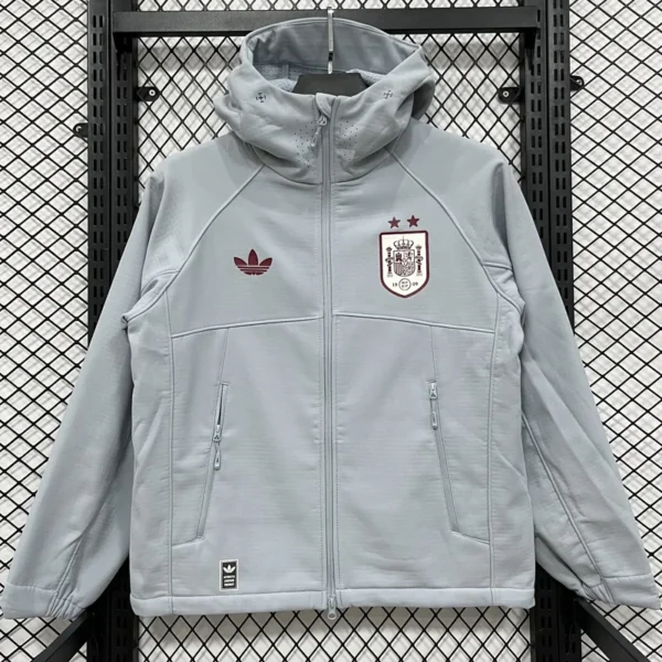 Spain 2026/27 Sky Blue Outdoor Jacket - Front View | KFCOOL