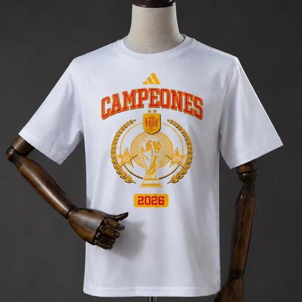 Spain 2026/27 White T-Shirt - Back View - KFCool – Football Jerseys & Soccer Kits Store Spain 2026/27 White T-Shirt - Back View | KFCOOL
