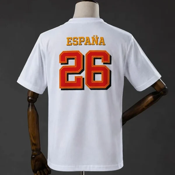Spain 2026/27 White T-Shirt - Detail View 3 - KFCool – Football Jerseys & Soccer Kits Store Spain 2026/27 White T-Shirt - Detail View 3 | KFCOOL