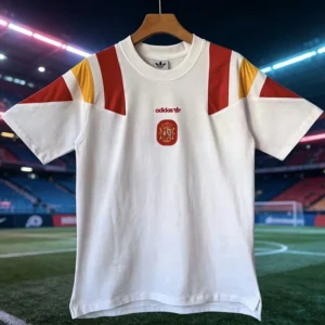 Spain 2026/27 White Red T-Shirt - Front View Spain 2026/27 White Red T-Shirt - Front View | KFCOOL