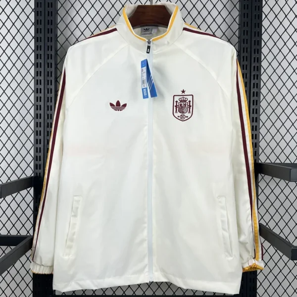 Spain 2026/27 White Windbreaker - Back View Spain 2026/27 White Windbreaker - Back View | KFCOOL