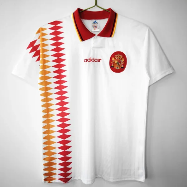Spain 1994/95 Retro Away White Jersey Fan Version - Front View Spain 1994/95 Retro Away White Jersey Fan Version - Front View | KFCOOL