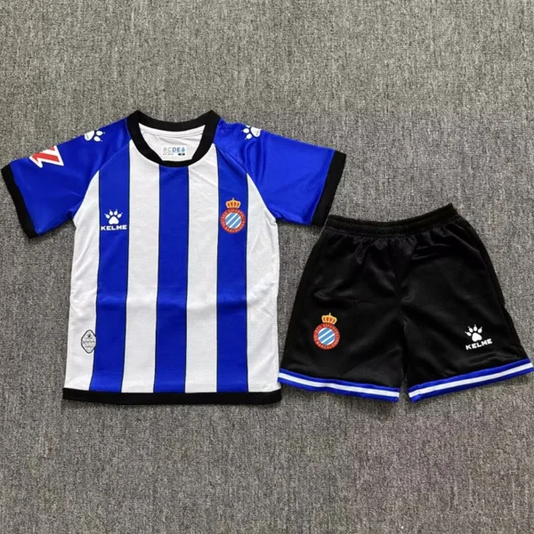 Espanyol 2026/27 Home Kids Kit Fan Version - Front View Espanyol 2026/27 Home Kids Kit Fan Version - Front View | KFCOOL